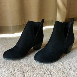 Black suede ankle boots